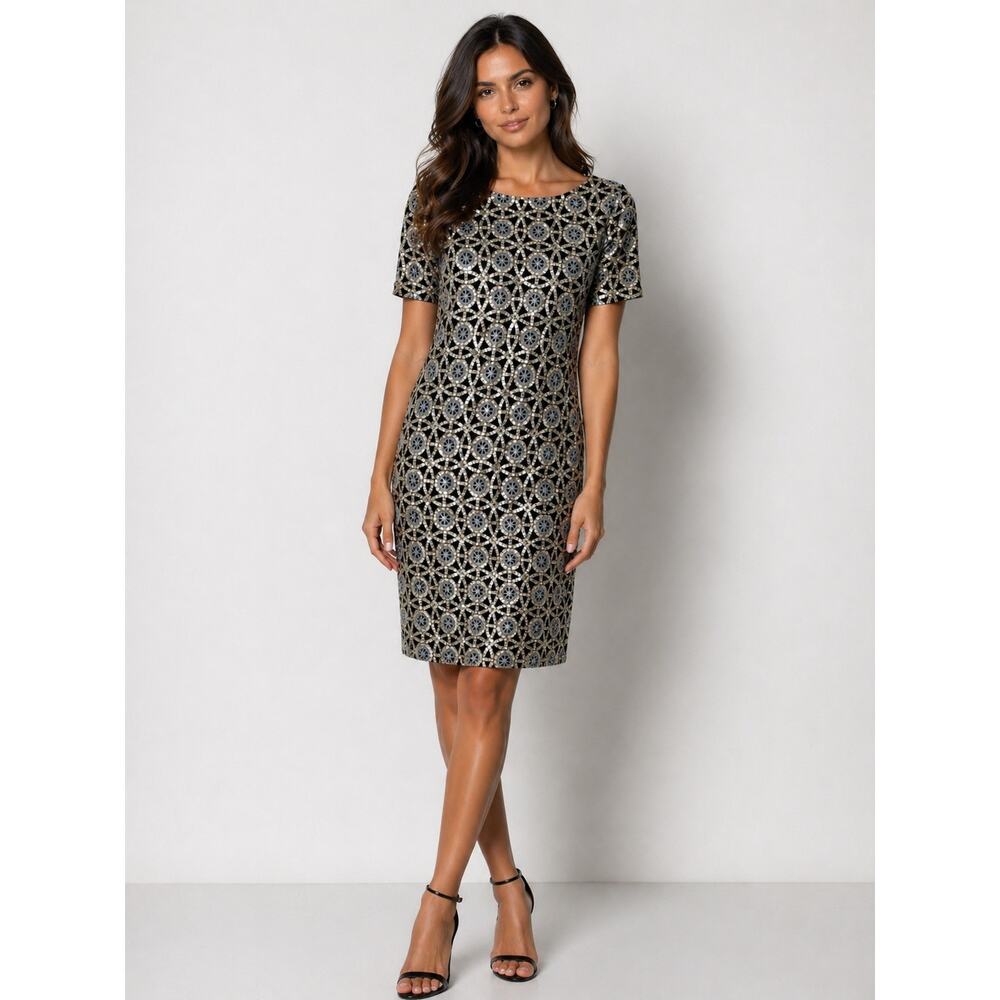 The Limited Sequin Medallion Shift Dress Sz 8